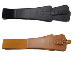 Trendy wide faux leather belt