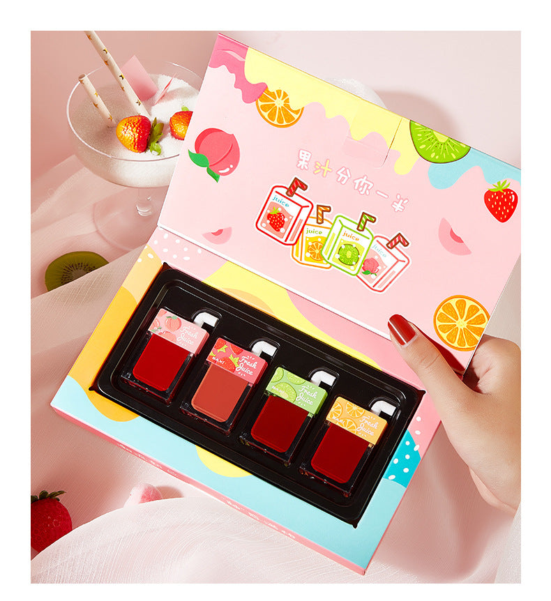 Set of 4 Lipsticks/Drinking Lip Gloss