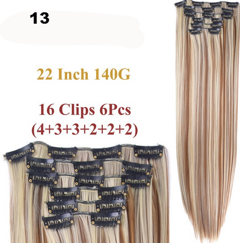 Set sei pezzi Extension per capelli con applicazione clips