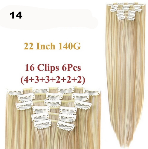Set sei pezzi Extension per capelli con applicazione clips