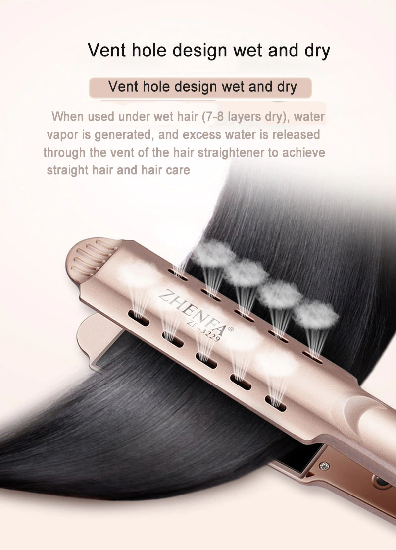 Steam hair straightener