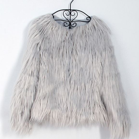 Hairy long-haired fur coat